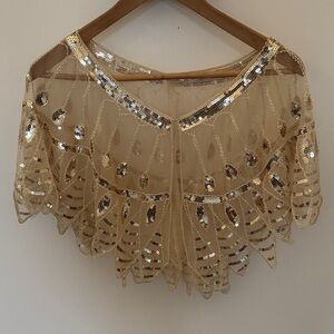 Vintage Sequin Embellished Capelet